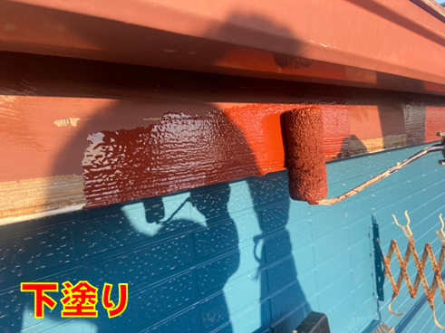 三島市外壁塗装破風下塗り